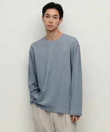 [ヒートタンダード] クルーネック長袖Tシャツ [クラウディブルー]