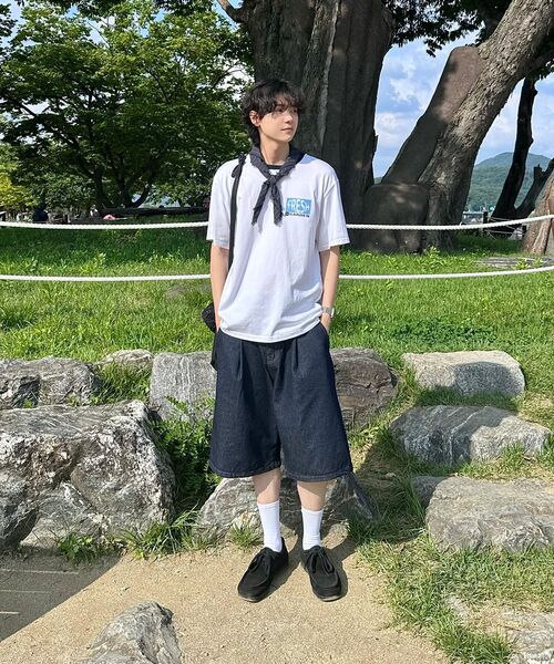 GAKKAI UNIONS(ガッカイユニオンズ)の「ワンタックバミューダデニムパンツインディゴ(その他パンツ・レディース・その他・SMALL/LARGE)」の6枚目の写真