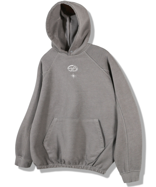 GUBIN(グビン)の「ピグメントラインバンディングフードパーカー - ライトグレー(パーカー・レディース・その他・SMALL/MEDIUM/LARGE)」の1枚目の写真