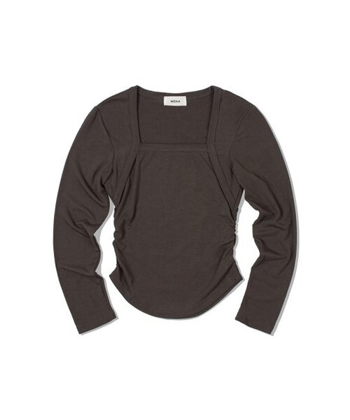 MOAA(モア)の「スクエアネックシャーリングロングスリーブ (チャコール)(Tシャツ/カットソー・レディース・その他・SMALL/MEDIUM)」の2枚目の写真