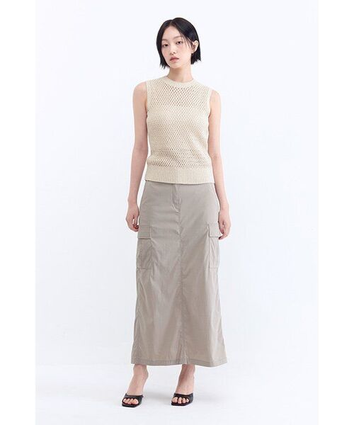 MUSINSA STANDARD WOMAN（ムシンサスタンダードウーマン）の「ウィメンズカーゴマキシスカート[ライトベージュ]（スカート・レディース・その他・SMALL/MEDIUM/LARGE/X-SMALL）」の22枚目の写真