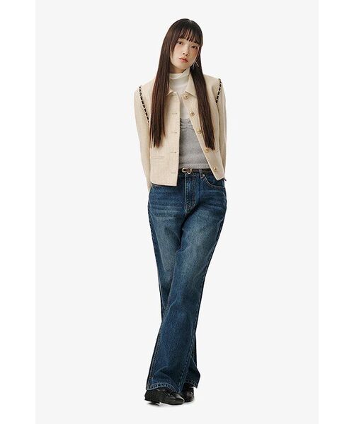 MUSINSA STANDARD WOMAN（ムシンサスタンダードウーマン）の「[ヒートタンダード] ウィメンズ リブスリム タートルネック Tシャツ [クリーム]（Tシャツ/カットソー・レディース・その他・SMALL/MEDIUM/LARGE/X-SMALL）」の9枚目の写真