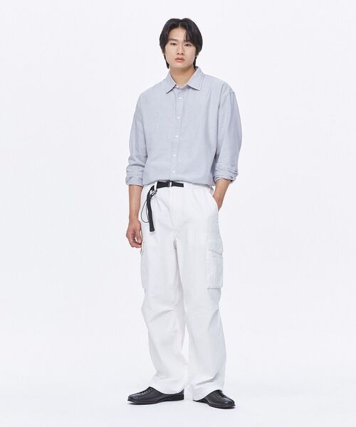 MUSINSA STANDARD（ムシンサスタンダード）の「[シティレジャー] ワイドベルトカーゴパンツ [ホワイト]（その他パンツ・メンズ・その他・40/38/42/36/34/32/30/31/33/26/28/29）」の3枚目の写真