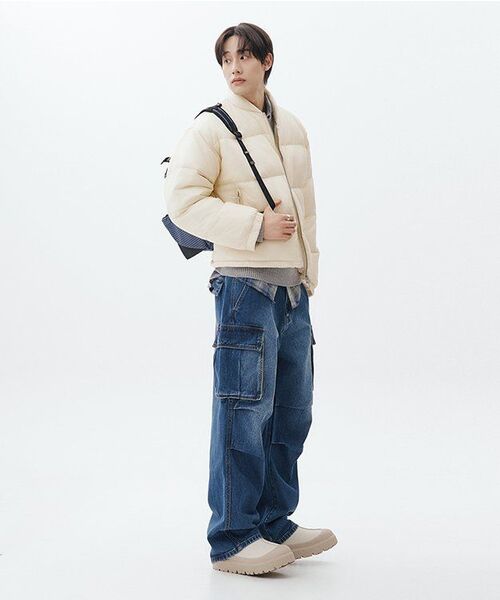 MUSINSA STANDARD（ムシンサスタンダード）の「デニムパラシュートカーゴパンツ [ミディアムインディゴ]（デニムパンツ・メンズ・その他・40/38/42/36/34/28/29/32/30/31/33/26/27）」の9枚目の写真