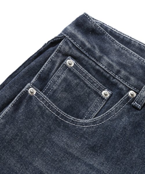 TRILLION（トリリオン）の「サイドタックスナップボタンワイドデニムパンツ (ブルーグレー)（デニムパンツ・レディース・その他・X-LARGE/SMALL/MEDIUM/LARGE）」の7枚目の写真