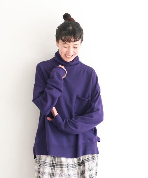 soulberry(ソウルベリー)の「くるしゅうない!タートル てんぽ別注カラー(ニット/セーター・レディース・ブラウン/レッド/パープル・3L/LL/L/M/5L/4L)」の3枚目の写真