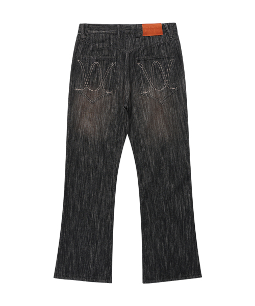 WESLEYHYUSTON(ウェズリーユーストン)の「HARSH DYEING SLUB DENIM PANTS BLACK(デニムパンツ・レディース・その他・SMALL/MEDIUM/LARGE/X-SMALL)」の7枚目の写真