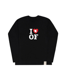 [UNISEX] I LOVEベアロングスリーブTシャツ_ブラック