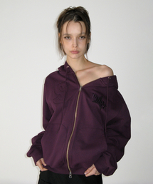 Logo Patch Hoodie Zip-up, PURPLE