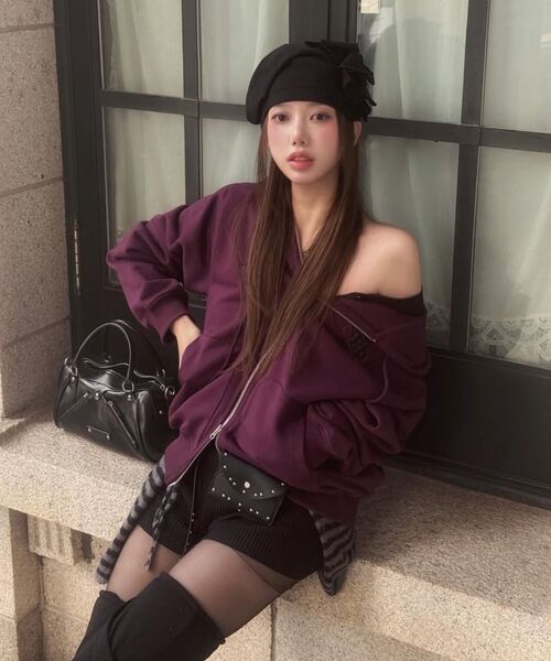 SUNBURNPROJECT(サンバーンプロジェクト)の「Logo Patch Hoodie Zip-up, PURPLE(パーカー・レディース・その他・FREE)」の8枚目の写真