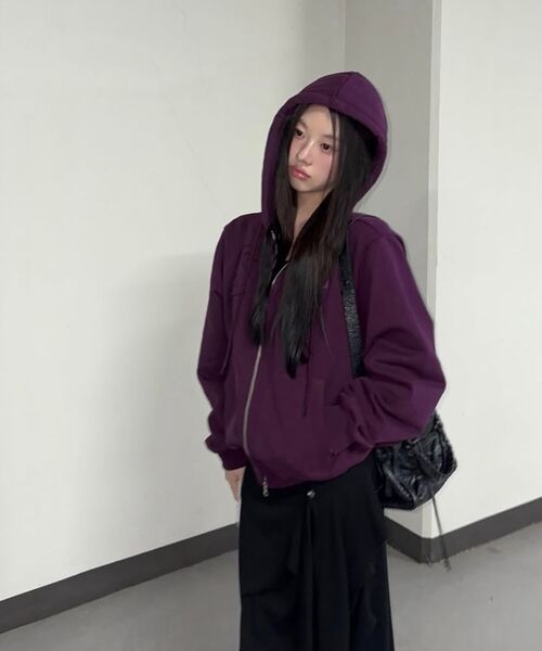 SUNBURNPROJECT(サンバーンプロジェクト)の「Logo Patch Hoodie Zip-up, PURPLE(パーカー・レディース・その他・FREE)」の9枚目の写真