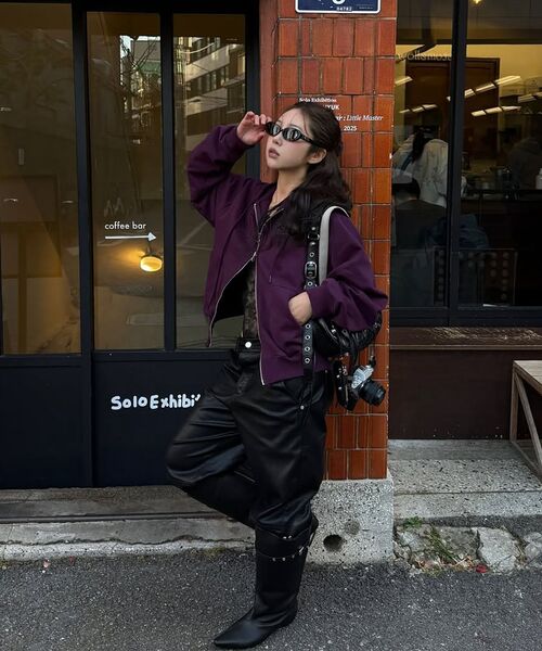 SUNBURNPROJECT(サンバーンプロジェクト)の「Logo Patch Hoodie Zip-up, PURPLE(パーカー・レディース・その他・FREE)」の3枚目の写真
