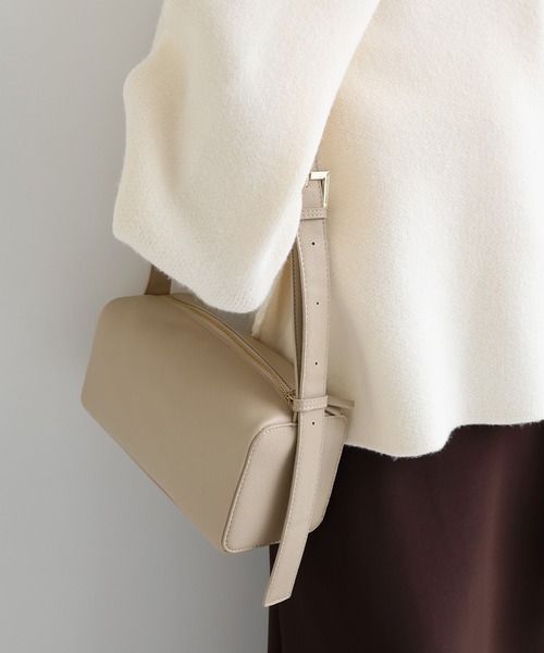 セール】フェイクレザースクエアボックスバッグ（ショルダーバッグ