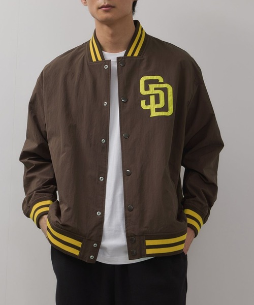 新品未使用MLBスタンダードロゴ ナイロンスタジアムジャケット MLB スタジャン MLB/エムエルビー STANDARD LOGO JACKET ロゴ