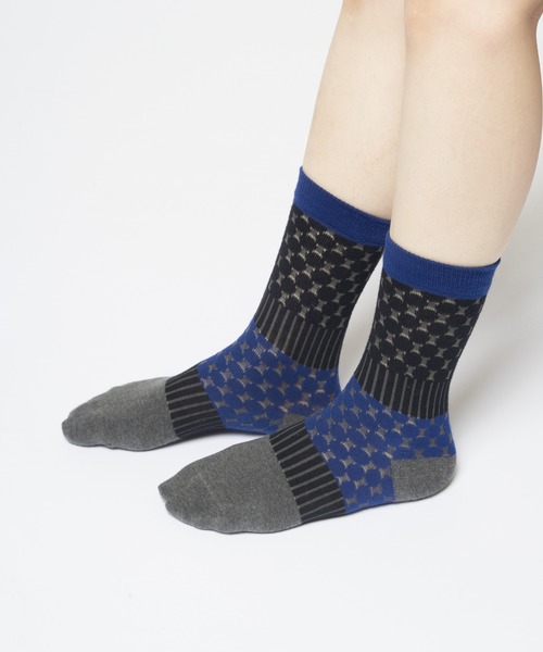 gomme（ゴム）の「ドットカラーブロックソックス（ソックス/靴下・レディース・グレー/ブラック/ホワイト/パープル・FREE）」の3枚目の写真