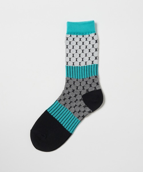 gomme（ゴム）の「ドットカラーブロックソックス（ソックス/靴下・レディース・グレー/ブラック/ホワイト/パープル・FREE）」の6枚目の写真