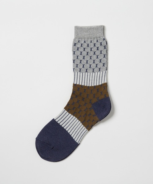 gomme（ゴム）の「ドットカラーブロックソックス（ソックス/靴下・レディース・グレー/ブラック/ホワイト/パープル・FREE）」の8枚目の写真