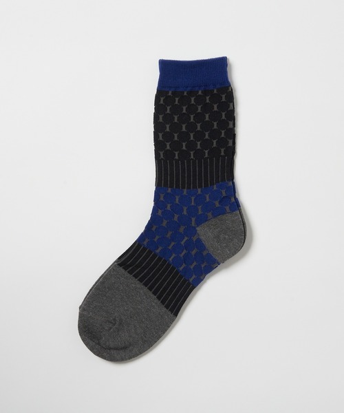 gomme（ゴム）の「ドットカラーブロックソックス（ソックス/靴下・レディース・グレー/ブラック/ホワイト/パープル・FREE）」の9枚目の写真