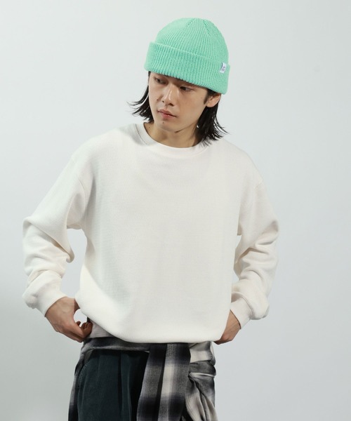 BAYFLOW（ベイフロー）の「裏シャギーサーマルTシャツ（Tシャツ/カットソー・メンズ・チャコール/オフホワイト/ブラック・MEDIUM/LARGE）」の2枚目の写真