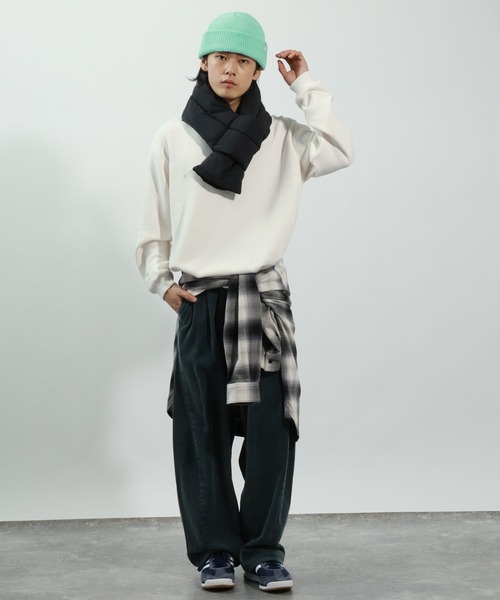 BAYFLOW（ベイフロー）の「裏シャギーサーマルTシャツ（Tシャツ/カットソー・メンズ・チャコール/オフホワイト/ブラック・MEDIUM/LARGE）」の4枚目の写真