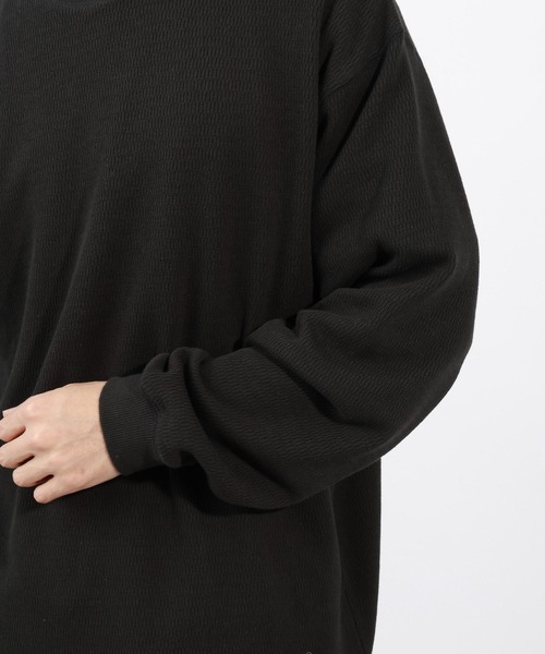 BAYFLOW（ベイフロー）の「裏シャギーサーマルTシャツ（Tシャツ/カットソー・メンズ・チャコール/オフホワイト/ブラック・MEDIUM/LARGE）」の16枚目の写真