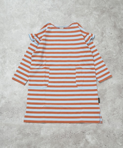 DILASH(ディラッシュ)の「ボーダー長袖ドルマンワンピース(ワンピース・キッズ・パープル/ブルー/グリーン・100/90/120/110/130)」の2枚目の写真