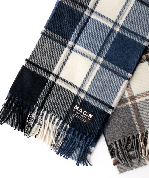 NOLLEY’S（ノーリーズ）の「【MAC.N/マックエヌ】Lambswool Hoy Scarf 25（ストール/ショール・メンズ・グレー系その他/ブルー系その他・FREE）」の2枚目の写真