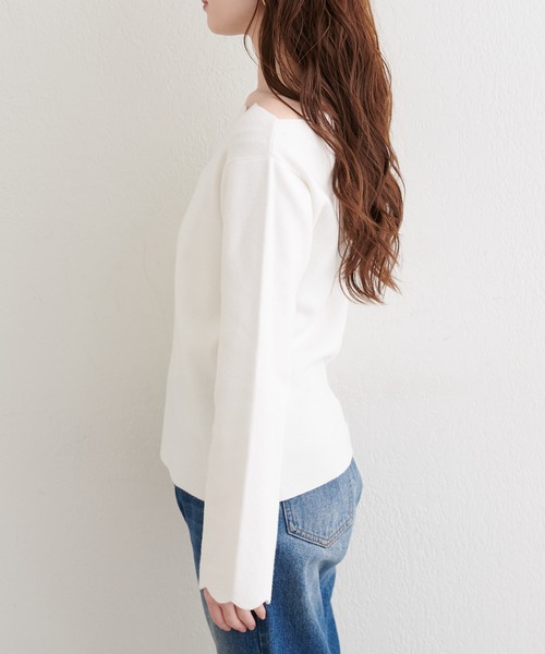 natural couture（ナチュラルクチュール）の「スカラップラメニット（ニット/セーター・レディース・アイボリー/ピンク/ミント/ネイビー/イエロー・FREE）」の14枚目の写真