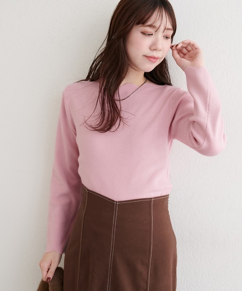 natural couture（ナチュラルクチュール）の「スカラップラメニット（ニット/セーター・レディース・アイボリー/ピンク/ミント/ネイビー/イエロー・FREE）」の18枚目の写真