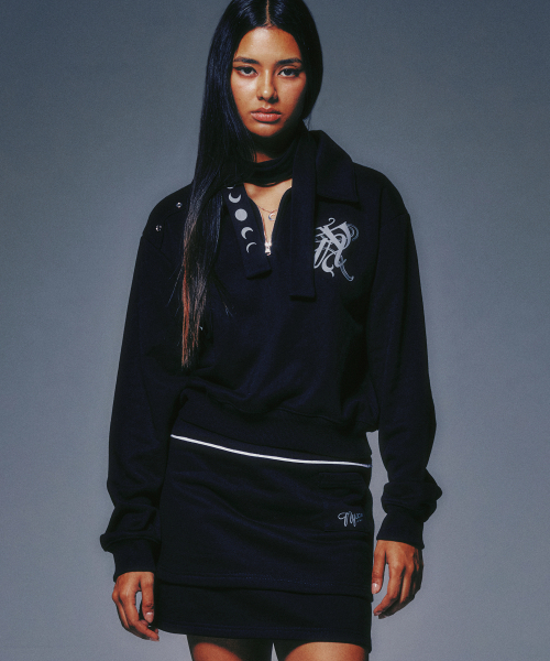 NYXX（エヌワイエックスエックス）の「SNAP COLLAR SWEATSHIRT_SCALF SET BLACK（スウェット・レディース・その他・FREE）」の3枚目の写真