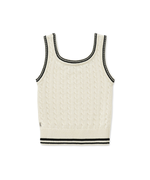 YALE(イェール)の「ケーブルニットノースリーブ_アイボリー(Tシャツ/カットソー・レディース・その他・SMALL/MEDIUM)」の3枚目の写真