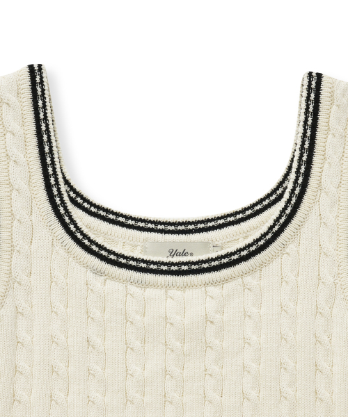 YALE(イェール)の「ケーブルニットノースリーブ_アイボリー(Tシャツ/カットソー・レディース・その他・SMALL/MEDIUM)」の4枚目の写真