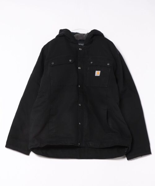 【カーハート】ダックジャケット　裏ボア　M 黒　フェード　ボロ　短丈　i セール】Carhartt ダックワークジャケット 裏ボア（ブルゾン
