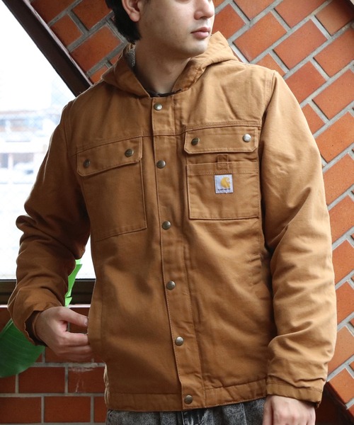 Carhartt(カーハート)の「Carhartt ダックワークジャケット 裏ボア(ブルゾン・メンズ・ブラウン/ブラック・X-LARGE/LARGE/MEDIUM/SMALL)」の14枚目の写真