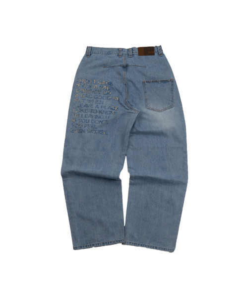 ERTR（イーアールティーアール）の「Letter Denim Pants Light Blue（デニムパンツ・メンズ・その他・LARGE/SMALL/MEDIUM）」の2枚目の写真