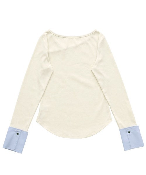 select MOCA（セレクトモカ）の「アシンメトリーシャツカフスデザイントップス（Tシャツ/カットソー・レディース・ホワイト/ブラック/グレー・FREE）」の11枚目の写真