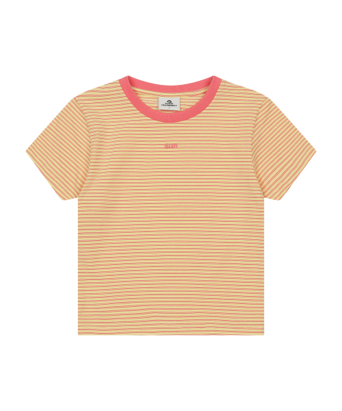 SUNDAY FRUIT MARKET(サンデーフルーツマーケット)の「W) MINI SUN STRIPE TEE LEMON(Tシャツ/カットソー・レディース・その他・SMALL/MEDIUM)」の1枚目の写真