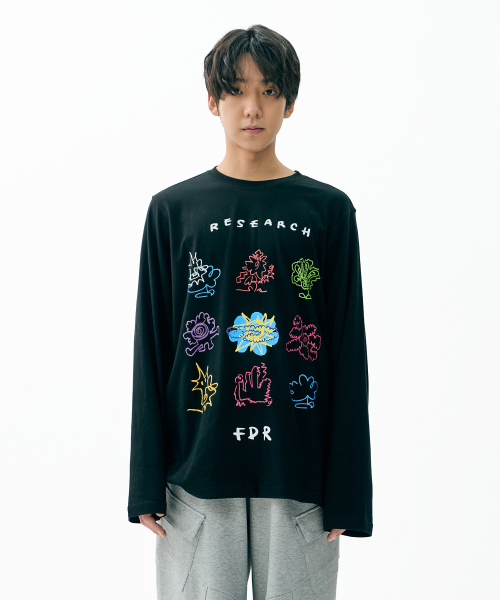 FDR(エフディーアール)の「Kids doodle Long sleeve Black(Tシャツ/カットソー・メンズ・その他・MEDIUM/LARGE/SMALL)」の1枚目の写真