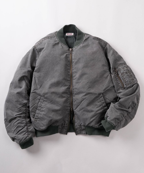 72】フェード加工 ヴィンテージライク MA-1 フライトジャケット/ジップ