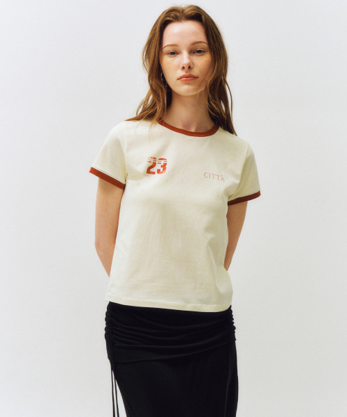 CITTA（シータ）の「ナンバー23シタリンガーティーシャツ_CTT374(クリーム)（Tシャツ/カットソー・レディース・アイボリー・FREE）」の3枚目の写真