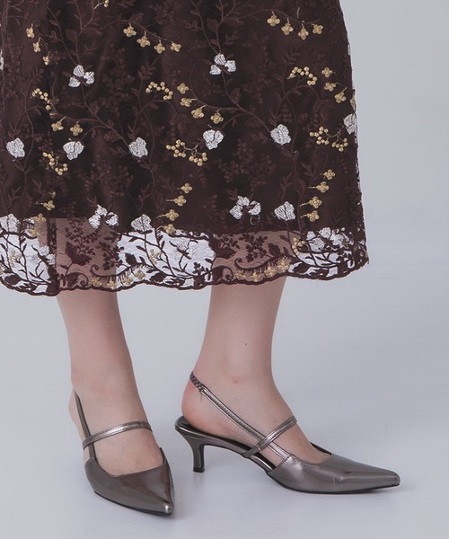 Rose of Sharon（ローズオブシャロン）の「花柄シアードレス（ドレス・レディース・ボルドー/ライトカーキ/オレンジ/ダークブルー/ダークグリーン/スモークピンク・M/LL/L）」の15枚目の写真