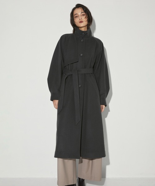 専用♡Standcollar Wool CoatBLK36(S) 新品未使用 StandCollar Wool Coat/スタンドカラーウールロングコート（ステン