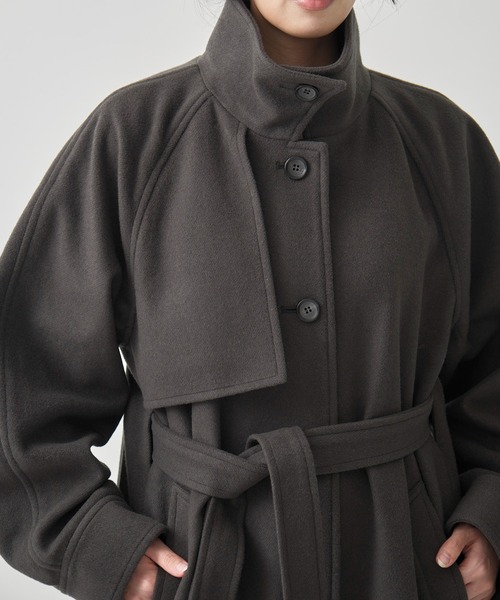 StandCollar Wool Coat/スタンドカラーウールロングコート（ステン