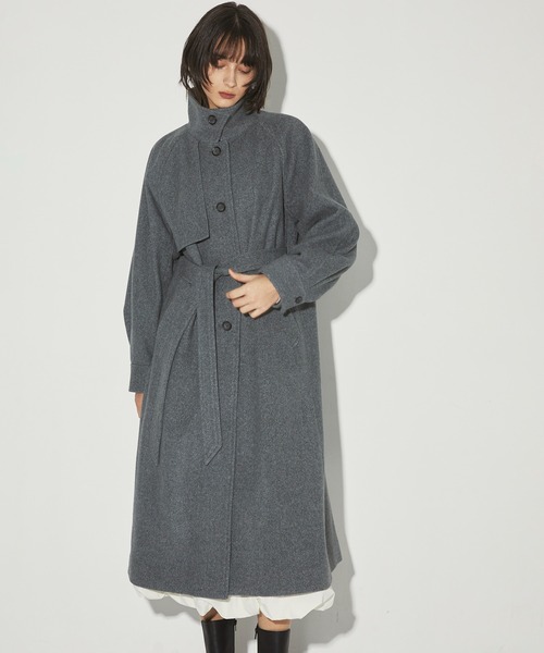 CITY TOKYO（シティトウキョウ）の「StandCollar Wool Coat/スタンドカラーウールロングコート（ステンカラーコート・レディース・ベージュ/グレー/チャコールグレー・1/2）」の17枚目の写真