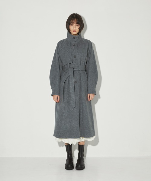 StandCollar Wool Coat/スタンドカラーウールロングコート（ステン
