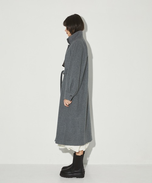 CITY TOKYO（シティトウキョウ）の「StandCollar Wool Coat/スタンドカラーウールロングコート（ステンカラーコート・レディース・ベージュ/グレー/チャコールグレー・1/2）」の15枚目の写真