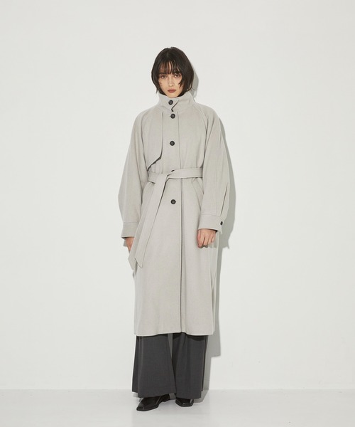 StandCollar Wool Coat/スタンドカラーウールロングコート（ステン