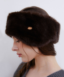 HALDEN（ハルデン）の「plush fur earmuff (C075_brown)（キャップ）」