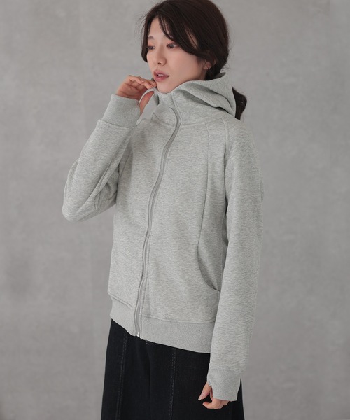 DAYRA(デイラ)の「スタンドカラー ラグラン ジップアップ スウェット トップス(パーカー・レディース・グレー/ブラック/ライトグレー・M/XL)」の10枚目の写真