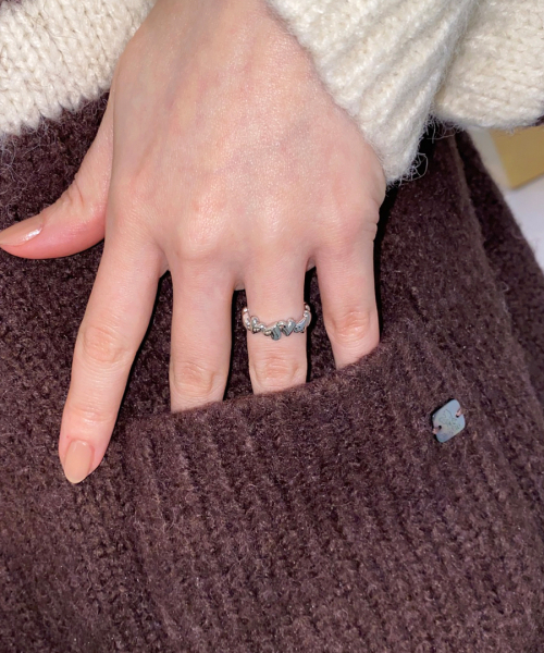 NOONOO FINGERS（ヌヌフィンガーズ）の「ハートペアリング（リング・レディース・ホワイトゴールド・FREE）」の2枚目の写真